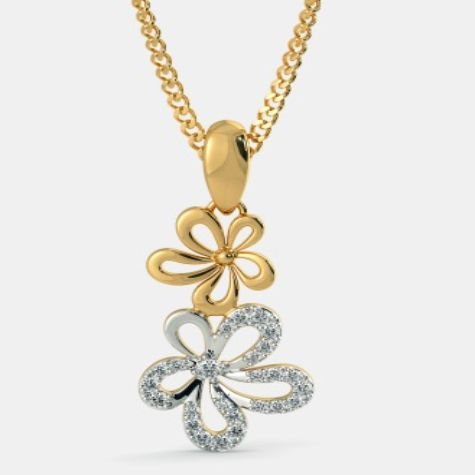 Twin Blossom Diamond Pendant